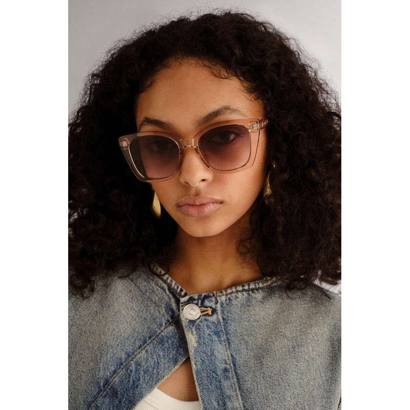 Incantation Sand Clear Round Khaki Lens Sunglasses