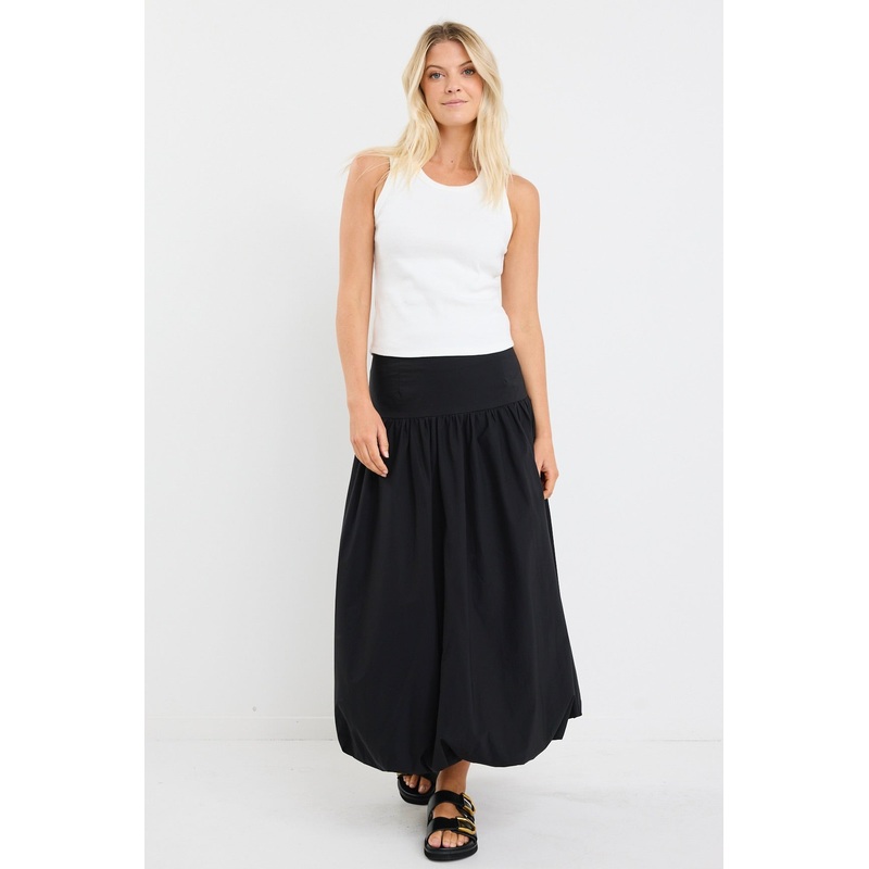 Intensity Black Bubble Midi Skirt