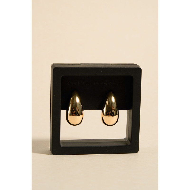 Large Gold Tear Drop Earrings