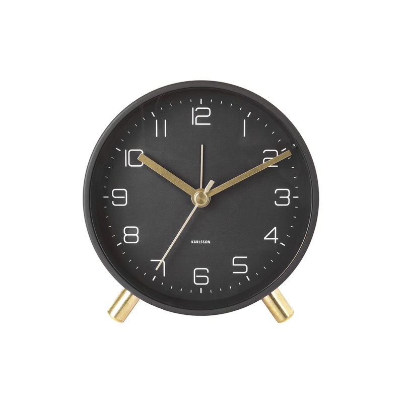 Lofty Black 11cm Alarm Clock