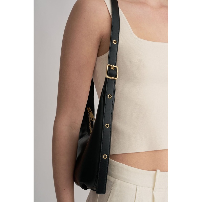 Mini Everyday Black Croissant Bag