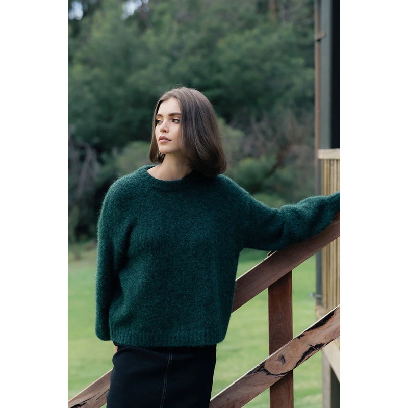 Neve Forest Green Knit Jumper