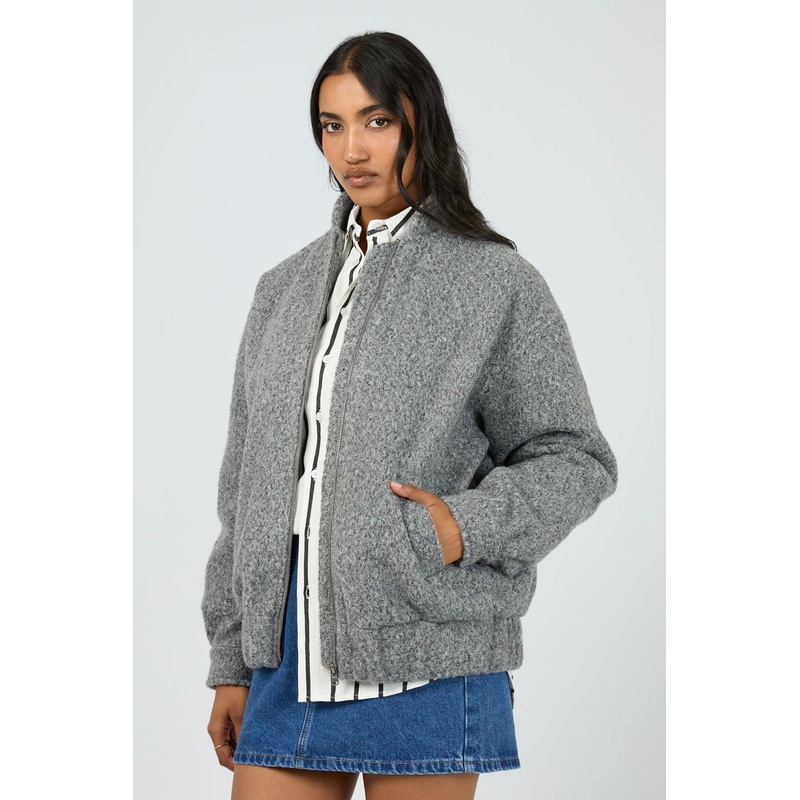 Tahlea Grey Marle Bomber Jacket