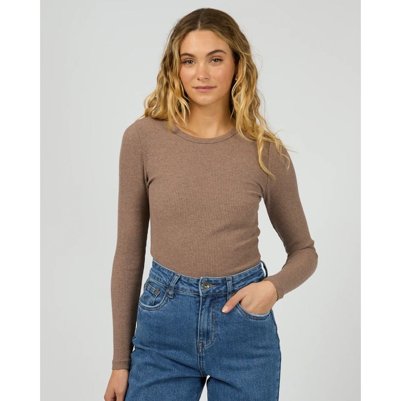 Basic Rib Brown LS Top