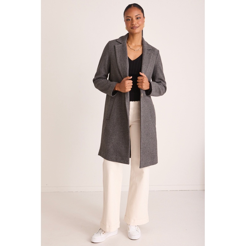 Edmonton Charcoal Marle Long Coat