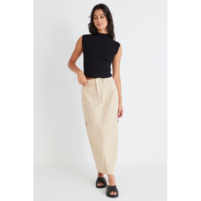 Frank Stone Cotton Utility Midi Skirt