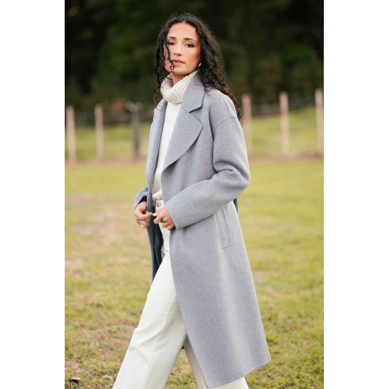 Geneva Charcoal Belted Coat