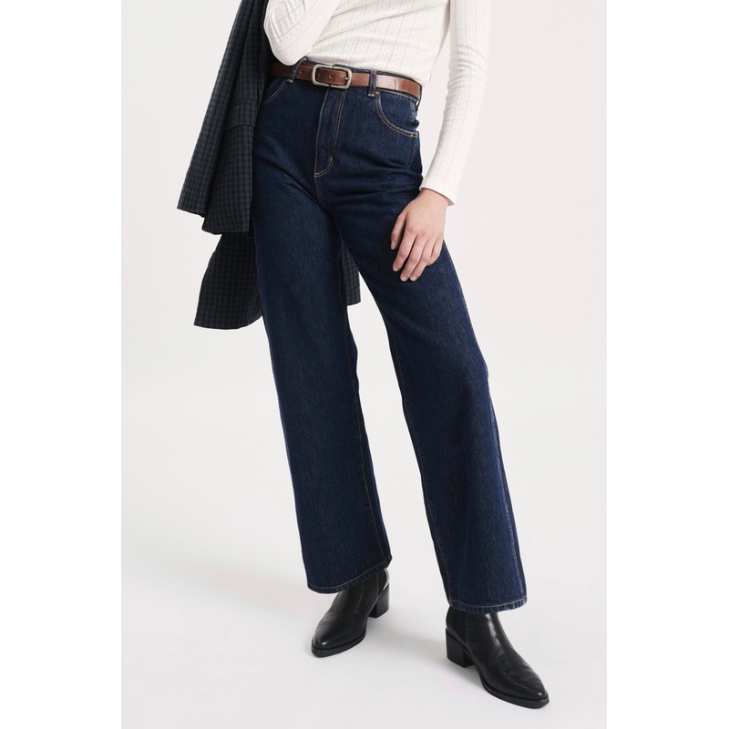 Heidi Dark Vintage Indigo High Straight Jean