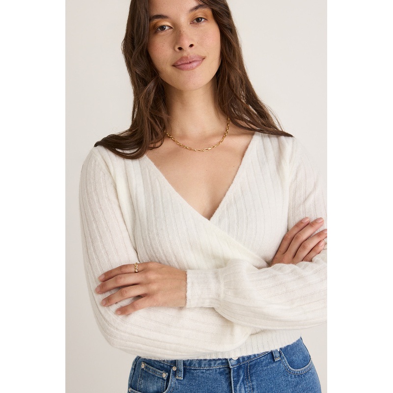 Honest Ivory Ballerina Soft Rib Knit Wrap