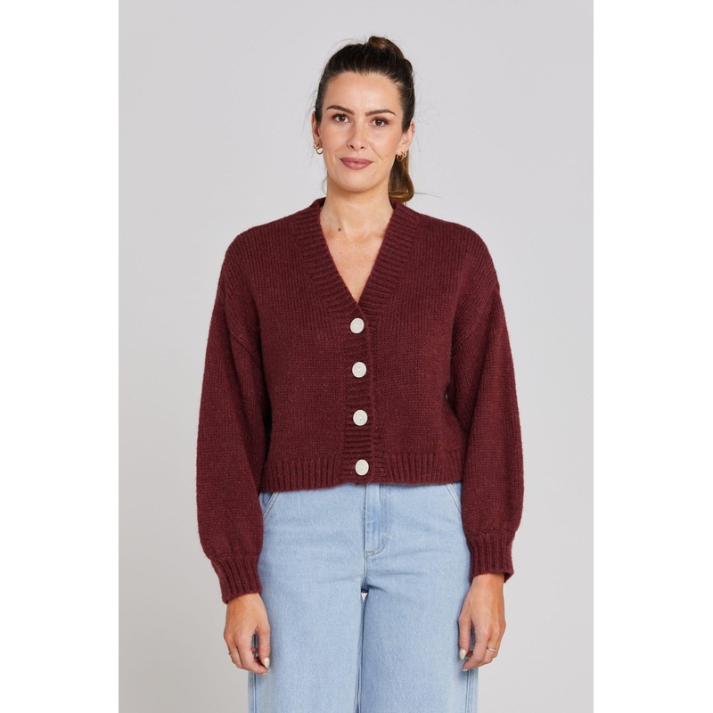Huddle Winter Rouge Wool Cardigan