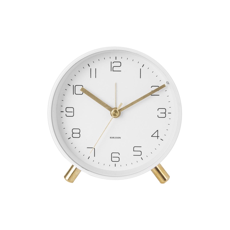 Lofty White 11cm Alarm Clock