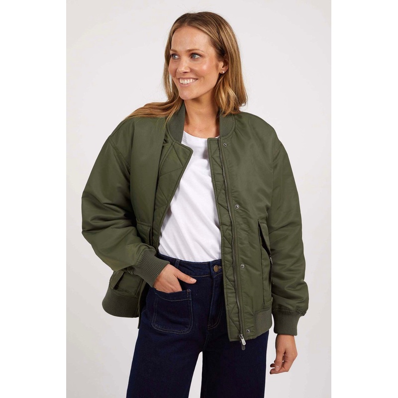 Lucille Khaki Bomber Jacket
