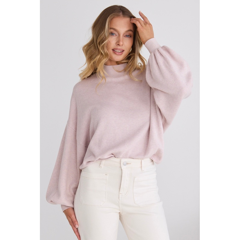 Motivation Blush Cotton Fine Knit Boxy Jumper