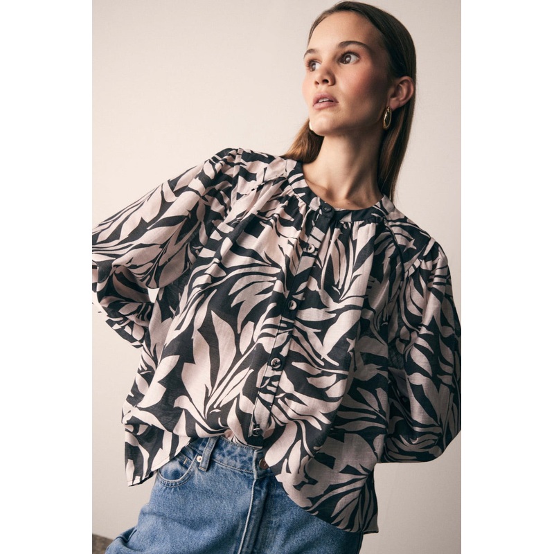 Symphony Black White Print Blouse
