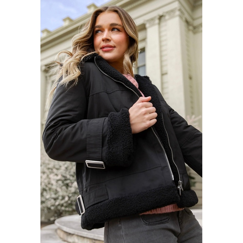 Tokyo Black Sherpa Jacket
