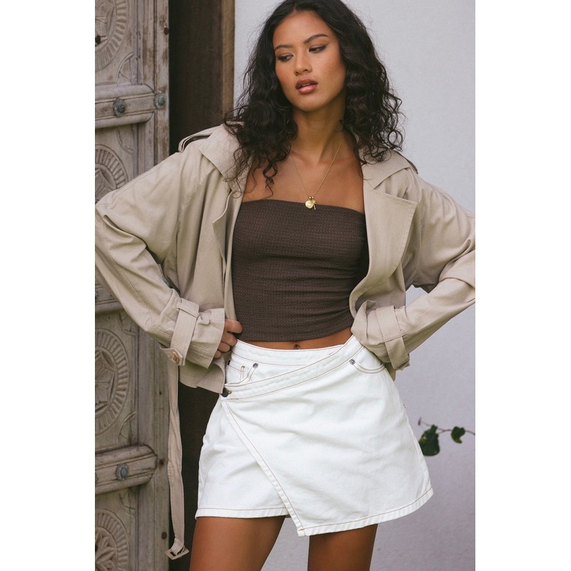 Toledo Bone Crop Trench Coat