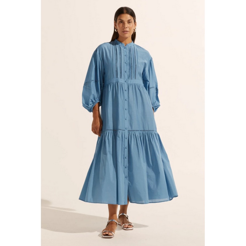 Allure Adriatic Front Button LS Maxi Dress