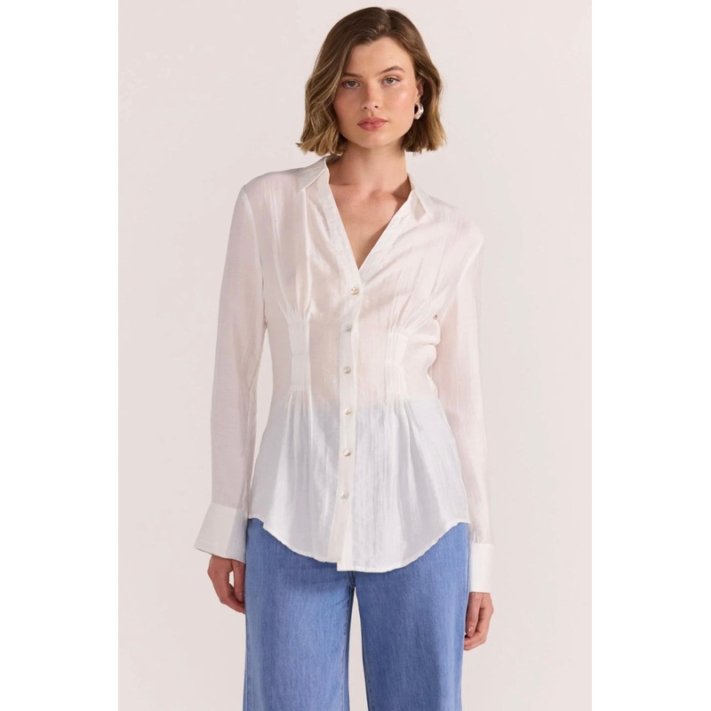 Amara White Pintuck Shirt