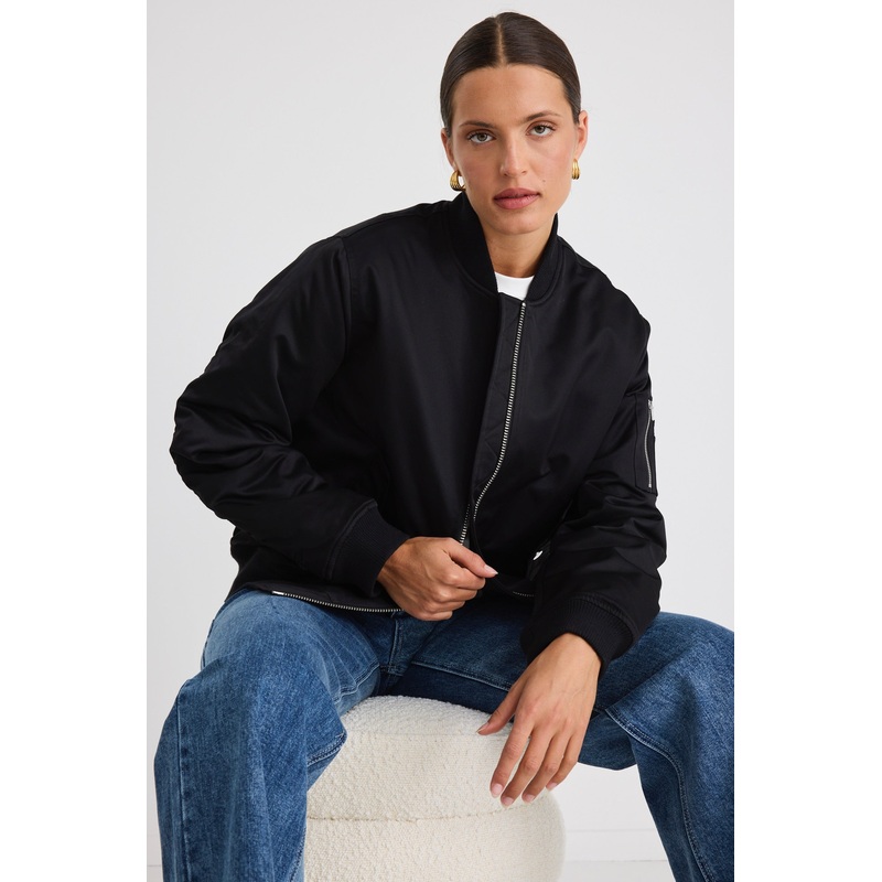 Aviation Black MA1 Bomber Jacket