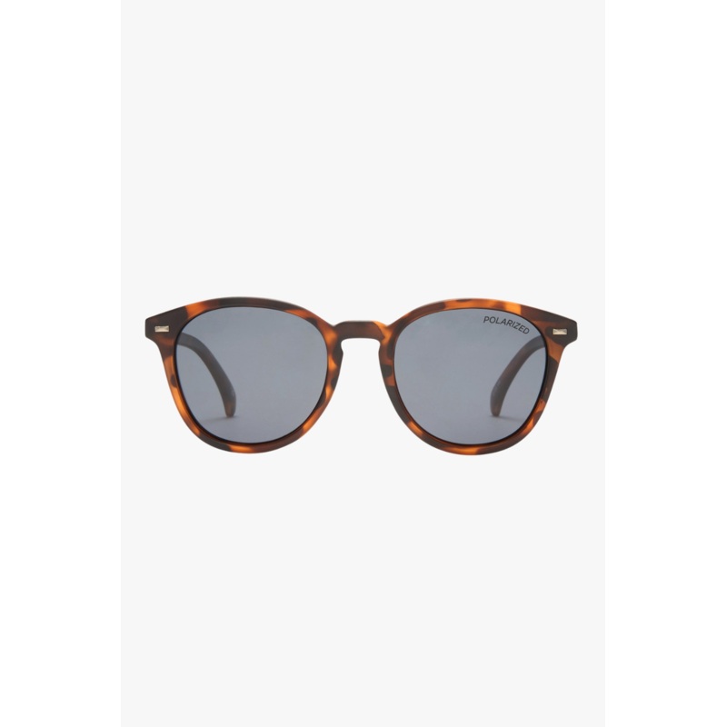 Bandwagon Polarised Round Matte Tort Smoke Lens Sunglasses
