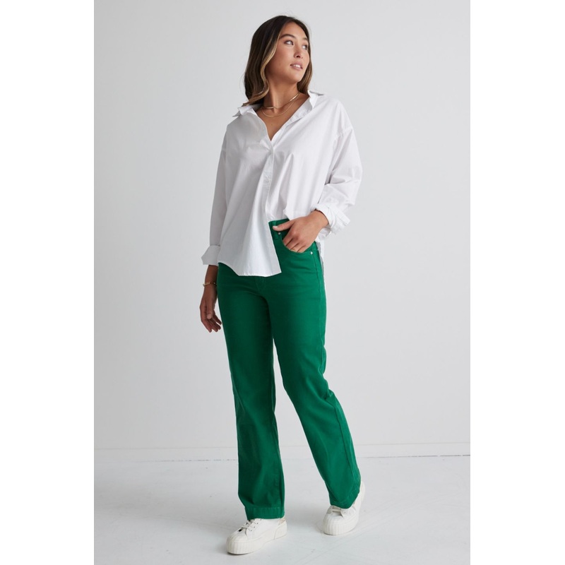 Billie Apple Green Wide Leg Jeans