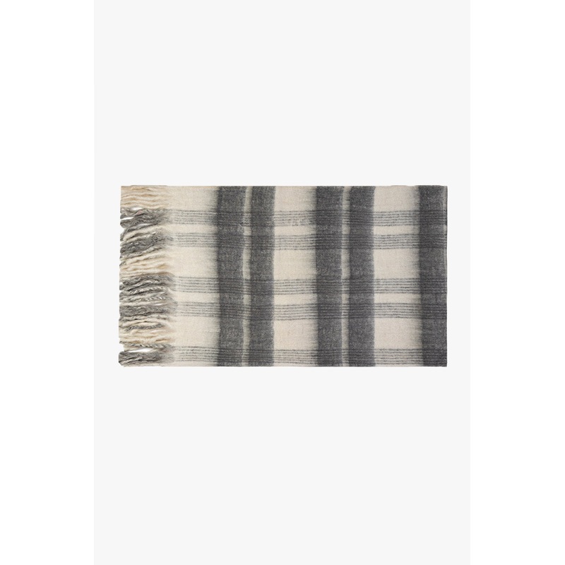 Bliss Winter White and Charcoal Bumble Throw
