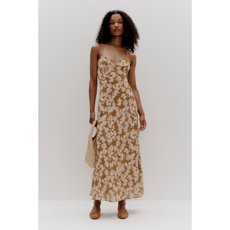 Carmen Golden Daisy Strappy Maxi Dress