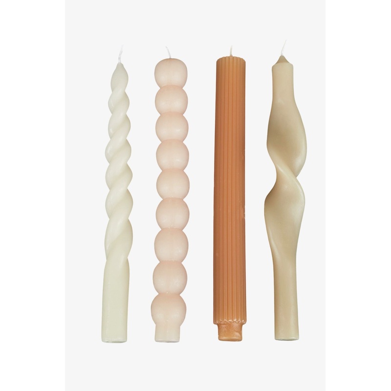 Curve Multi Taper 25cm Set4 Dinner Candles