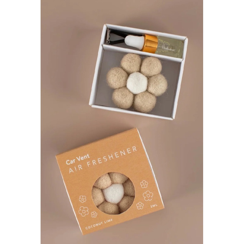 Felt Hanging Taupe Daisy Air Freshener