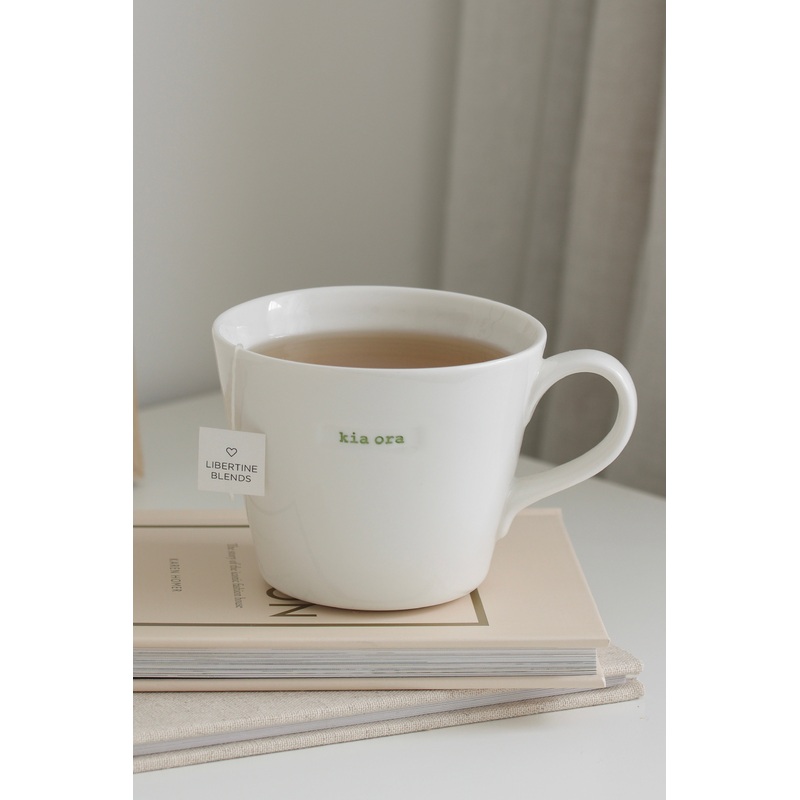 Kia Ora White Bucket 350ml Mug