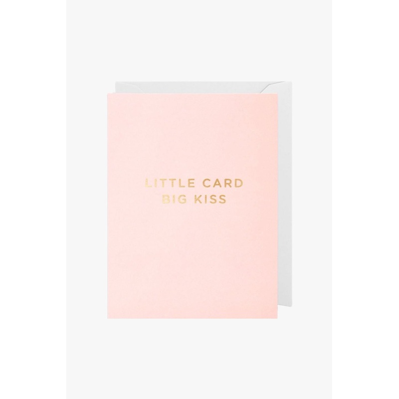 Little Card Big Kiss Pink Small Greeting Card