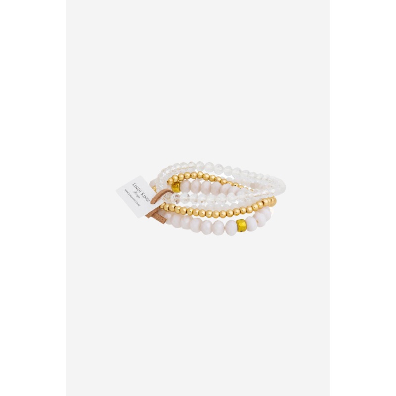 Summer Cream and Gold Bracelet Set