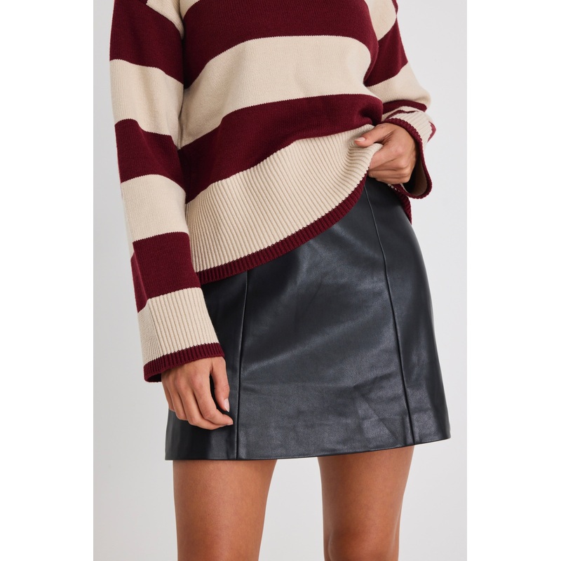 Synergy Black PU Leather Mini Skirt
