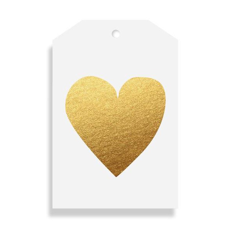 Heart Gold Foil Gift Tag