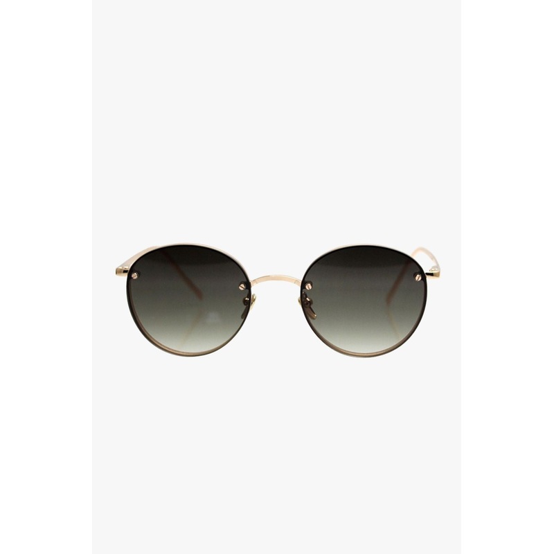 Instant Karma Two Round Frameless Gold With Smoke Lens Sunglasses