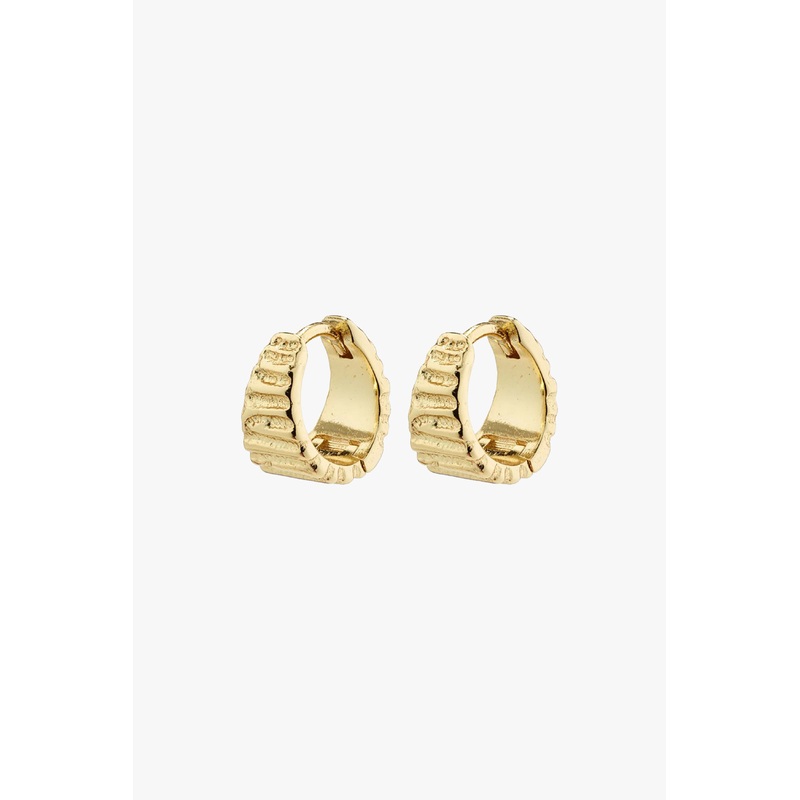 Jemma Gold Plated Textured Hoop EOL Earrings