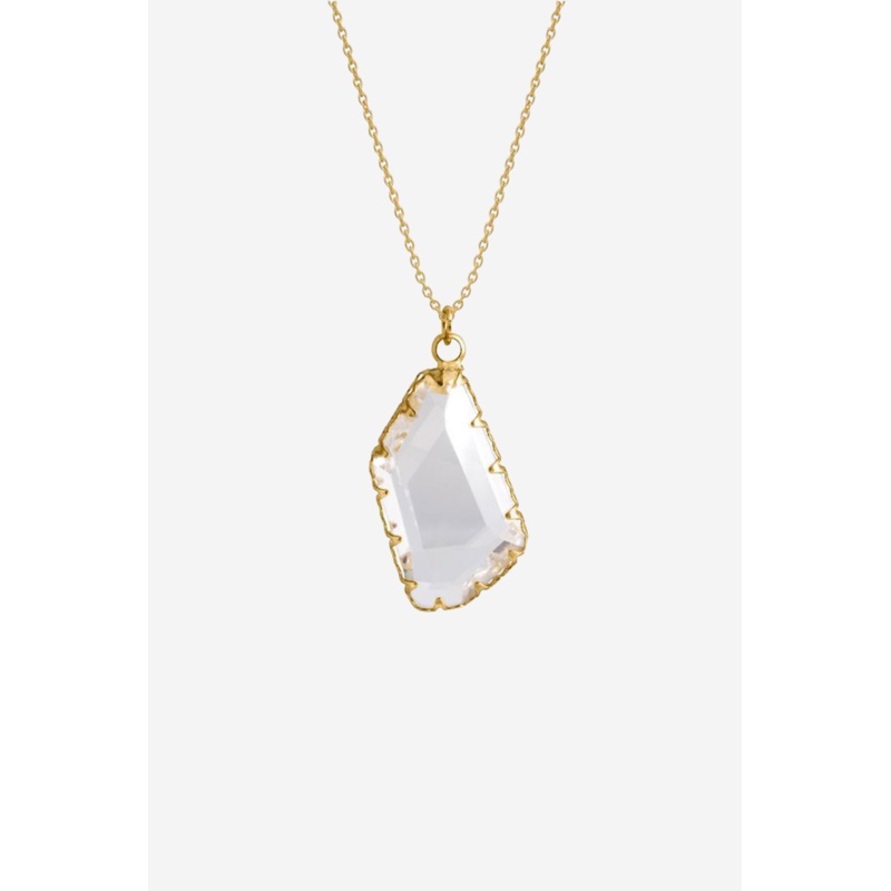 Large Crystal Necklace Gold