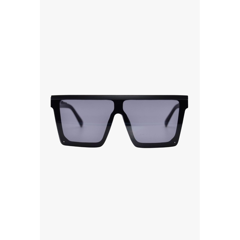 Malibu Oversized Flat Top Square Black Sunglasses