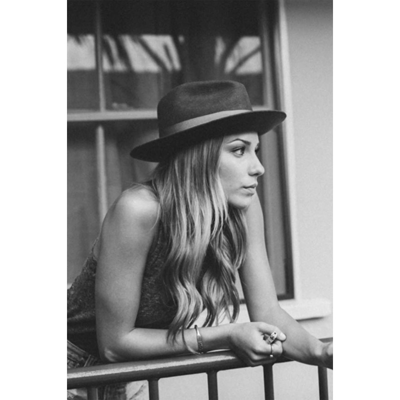 Messer Fedora Black Wool Felt Hat