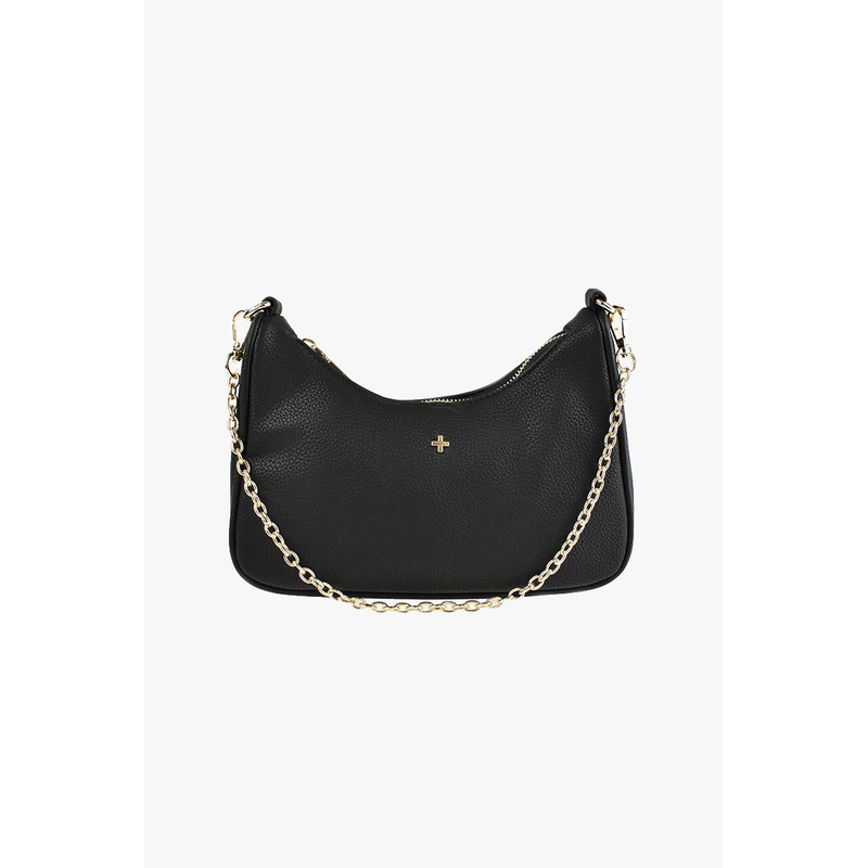 Paloma Black Pebble Gold Vegan Leather Crossbody Bag