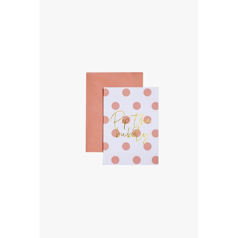 Pop the Bubbly White Spot Greeting Card