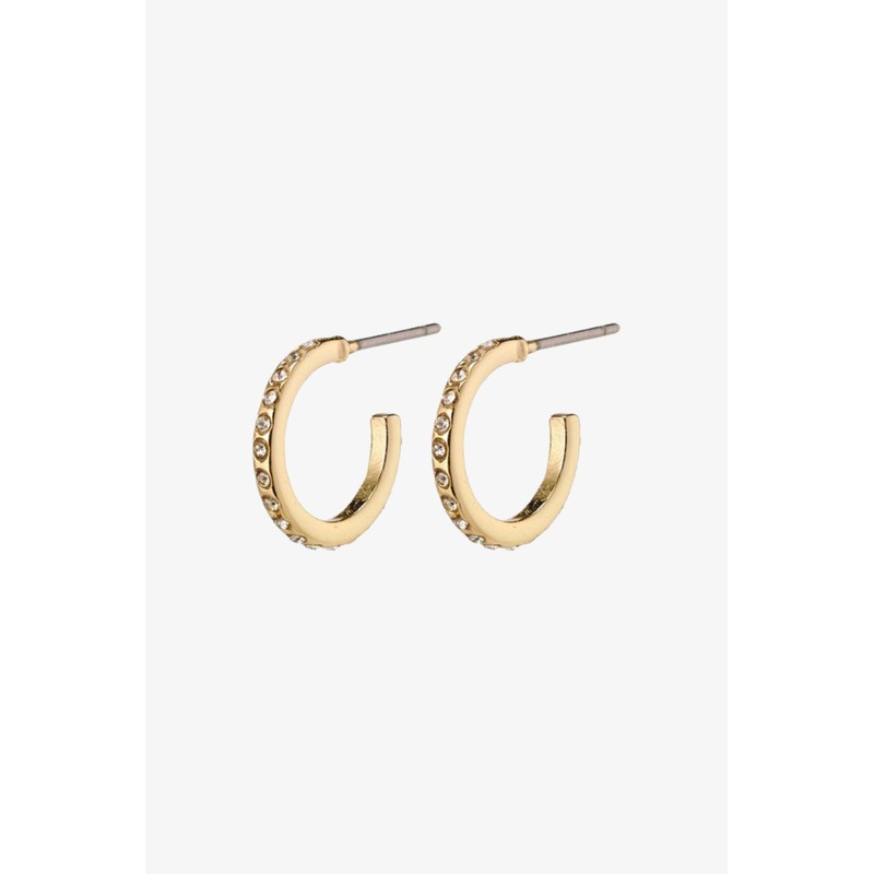 Roberta Pi Gold Plated Crystal 12mm Earrings