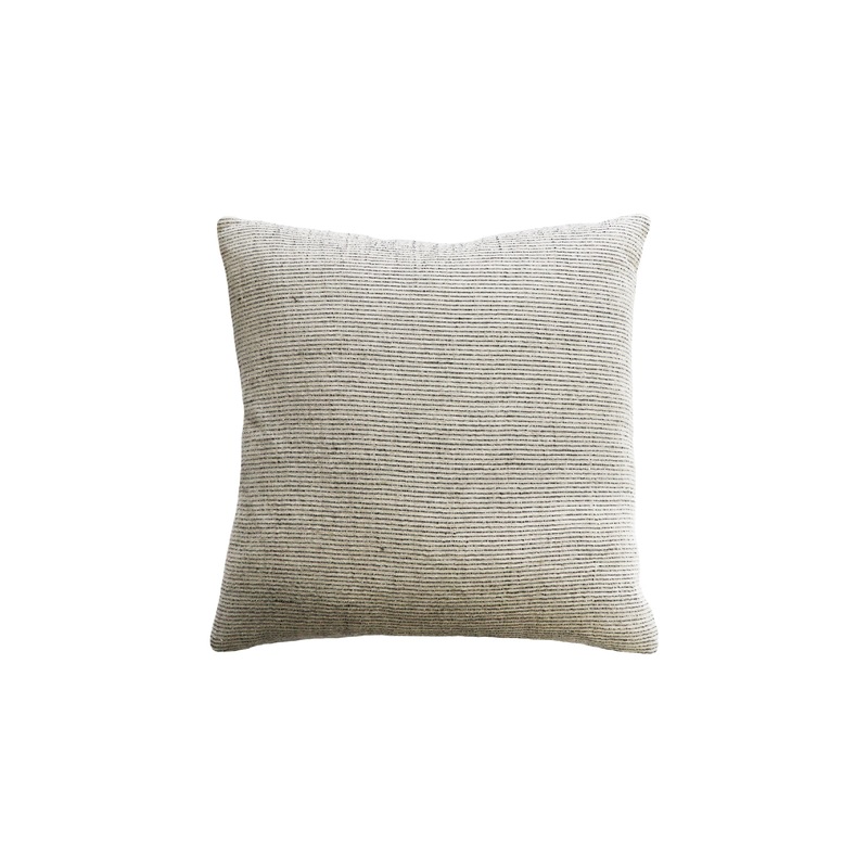 Sandridge Black + White Fine Stripe with Feather Inner 50x50cm Linen Cushion