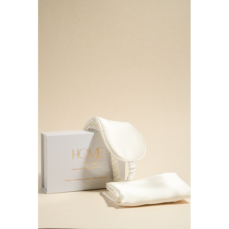 Silk Pillowcase/Eyemask Set Milk