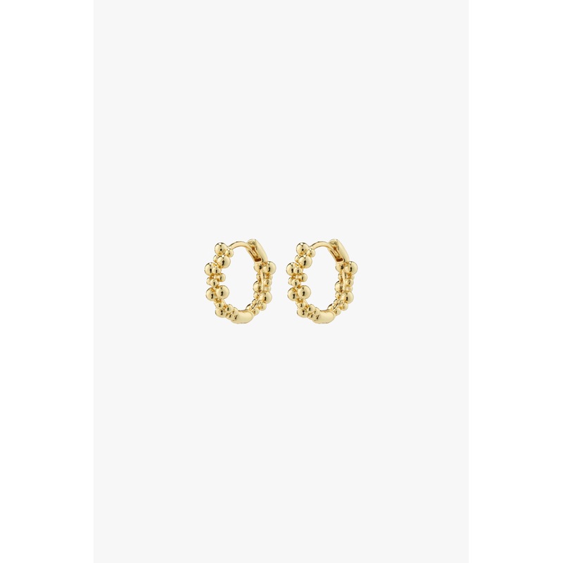 Solidarity Recycled Small Bubbles Hoop Earrings Gold