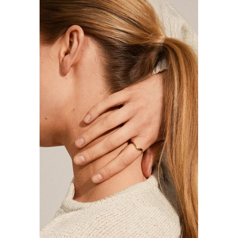 Alberte Organic Shape Adjustable Ring Gold
