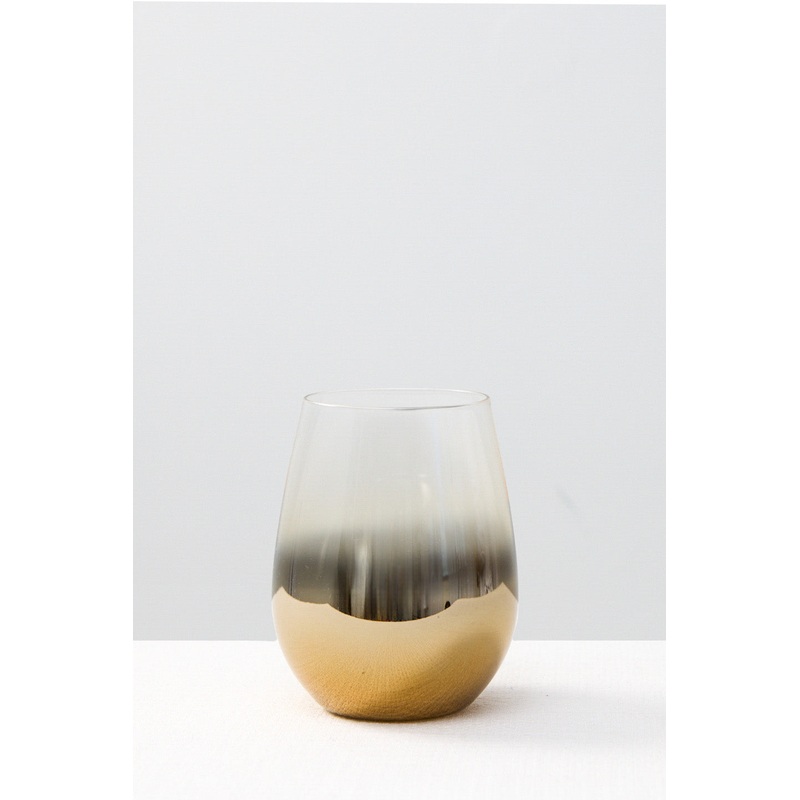 Cariso Metallic Gold Stemless Wine Glass Each