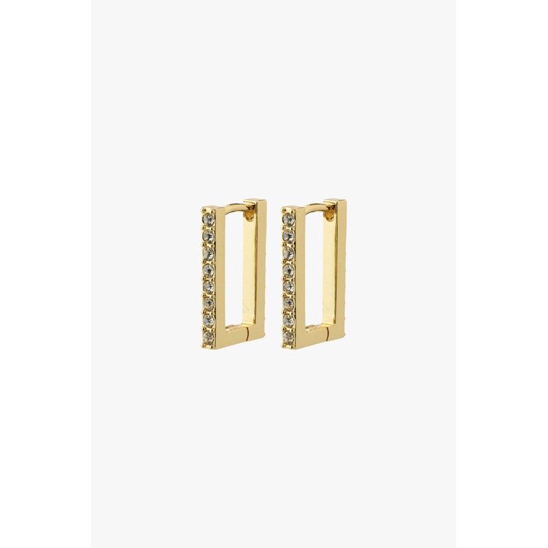 Coby Recycled Crystal Square Hoop Gold-Plated Earrings