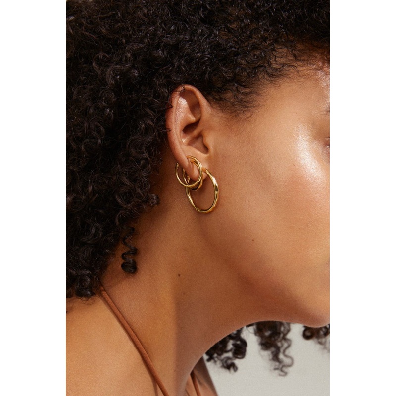 Eve Hoop 2-in-1 Set Gold-Plated Earrings