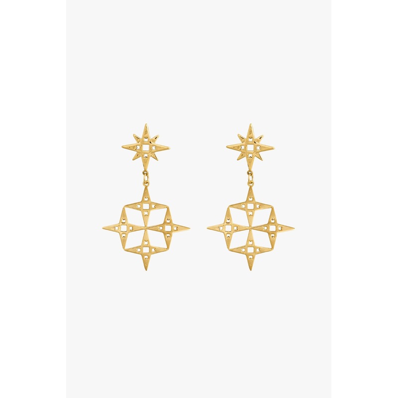 Hanging Constellation Gold Earrings